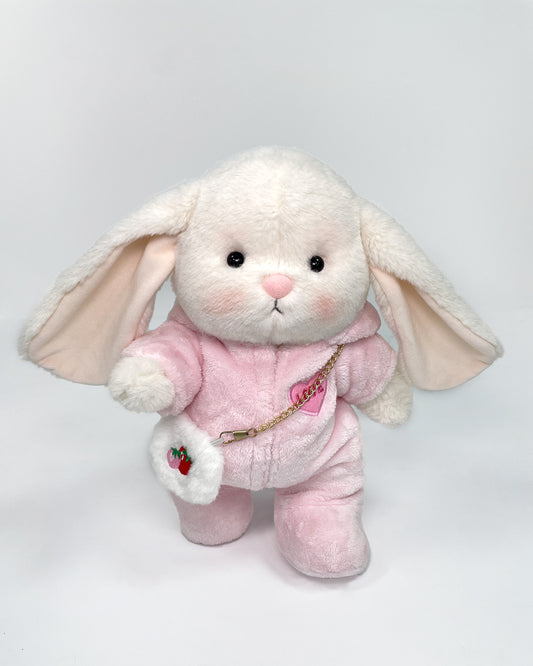 Pembe Tatlı Kostümlü Teddy Tavşan